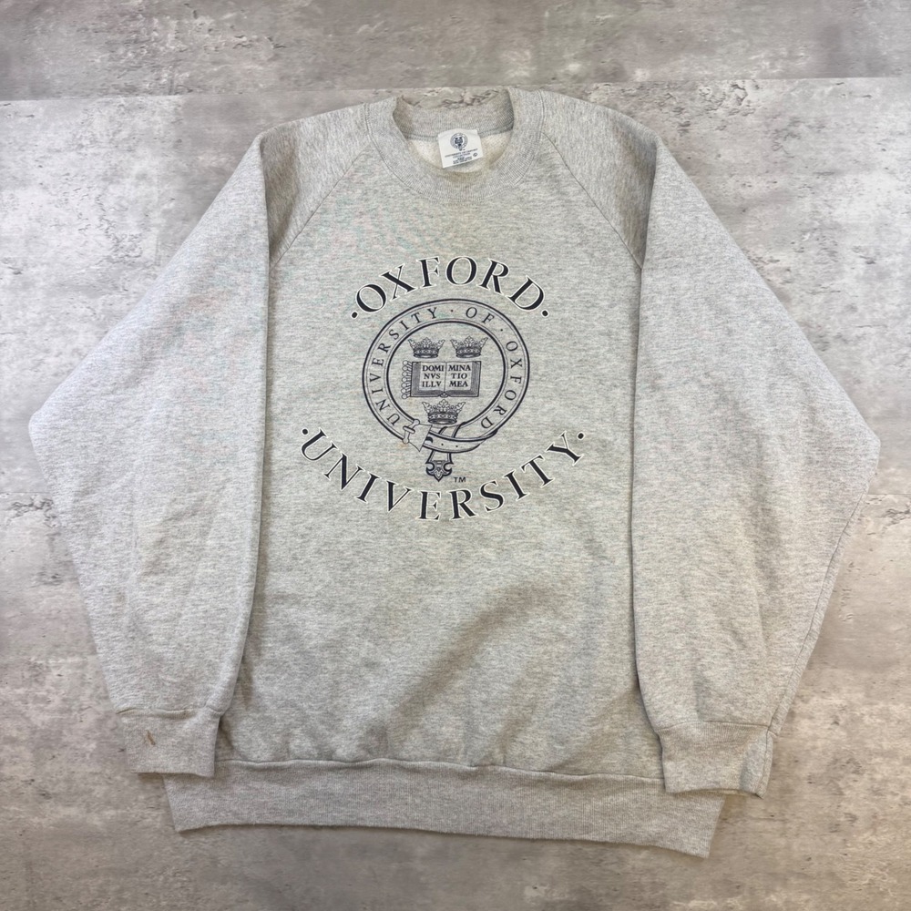 University of Oxford Collection Gray Raglan Crewneck Sweatshirt Large Crest